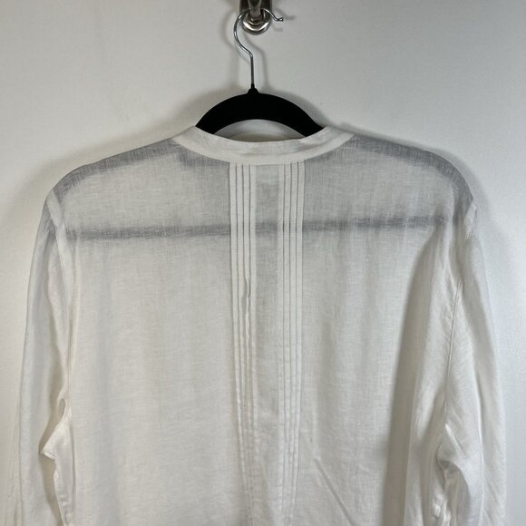 J.Jill Womens Love 100% Linen Long Sleeve Button-Front White Shirt Dress XL‎ - Picture 8 of 9